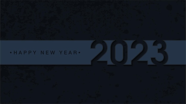 Happy New Year 2023 concept. on black background.