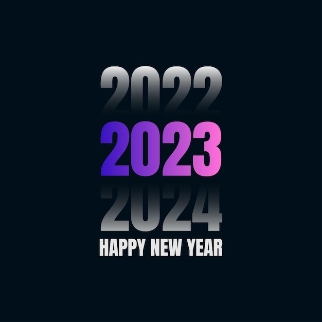 happy new year 2023 creative typeface design template