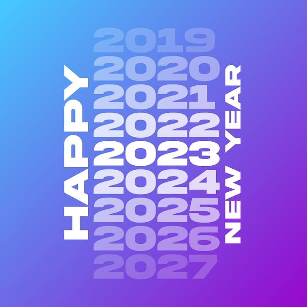 happy new year 2023 creative typeface design template