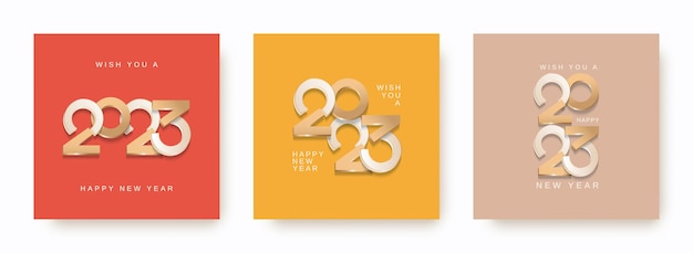 Vector happy new year 2023 design with modern and trendy