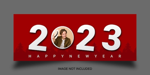 Happy new year 2023 Facebook cover design with image