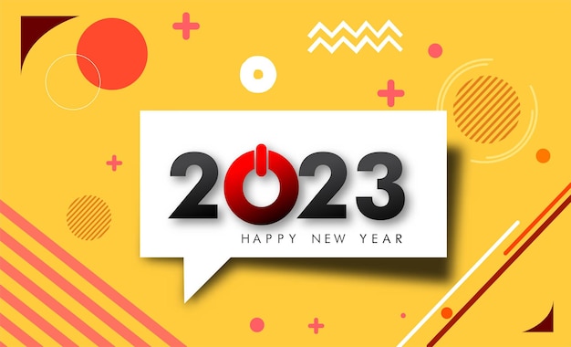 Happy New Year 2023 Greeting banner logo design illustration, Creative and Colorful 2023 new year