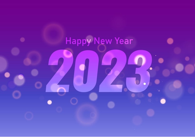 Happy New Year 2023. Holidays celebration bokeh background vector illustration