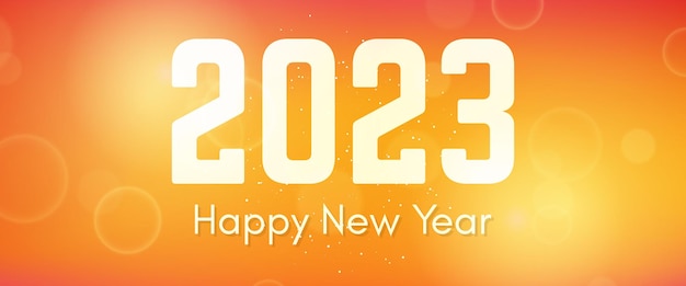 Happy new year 2023 incription on blurred background