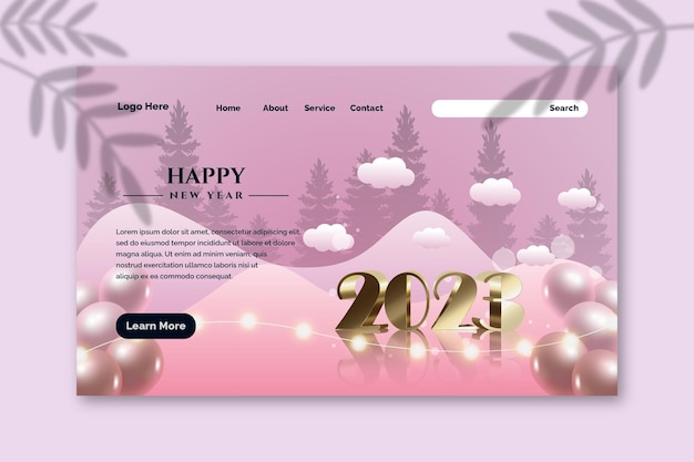 happy new year 2023 landing page design