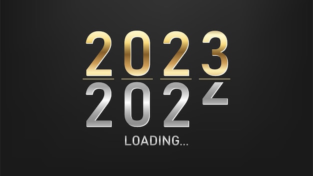 Happy new year 2023 loading countdown. vector illustration design start new year with a number 2023.