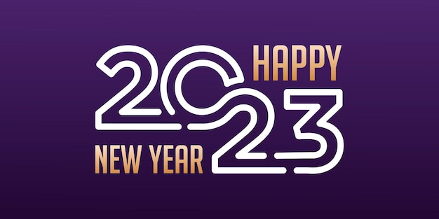 Happy New Year 2023 logo design New year 2023 text design vector template