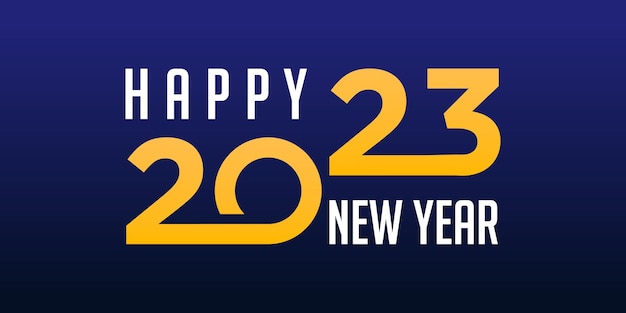 Happy New Year 2023 logo design New year 2023 text design vector template