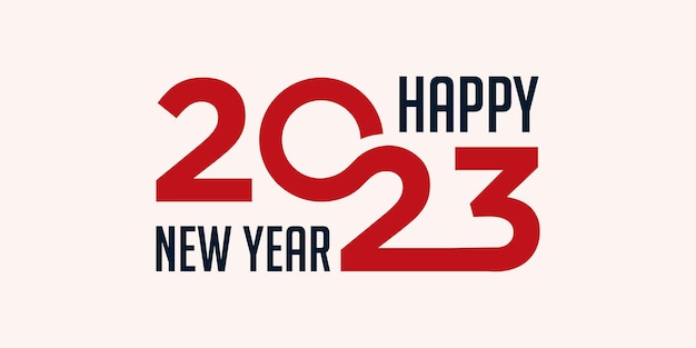 Happy New Year 2023 logo design New year 2023 text design vector template