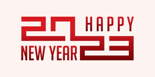 Happy New Year 2023 logo design New year 2023 text design vector template