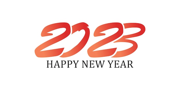 Happy new year 2023 logo with creative concept Premium Vector