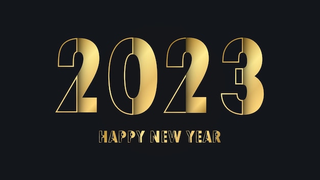 Happy New Year 2023. Luxury gold background Design. Greeting Card, Banner, Poster.