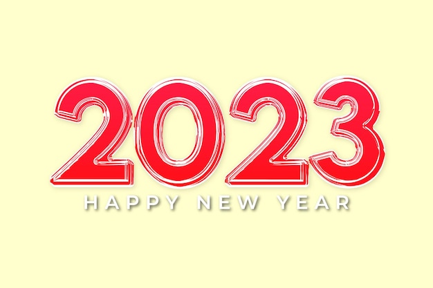 Happy new year 2023 modern design style. 3D typography of 2023 logo design