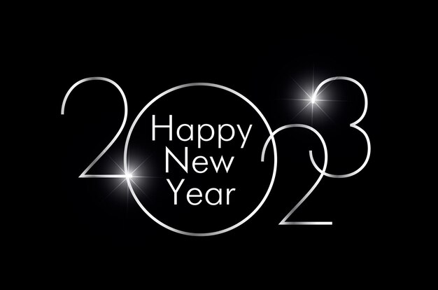 Happy new year 2023 silver background design.