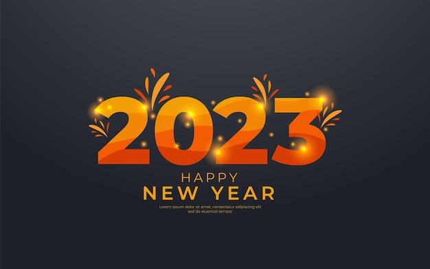 Happy new year 2023. Template design concept for 2023 celebration with dark background.	
