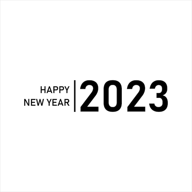 Happy new year 2023 text typography design and Christmas elegant decoration 2023