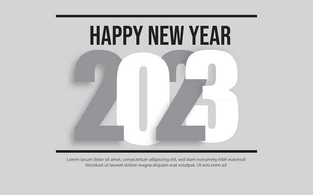 Happy new year 2023 text typography design patter vector illustration