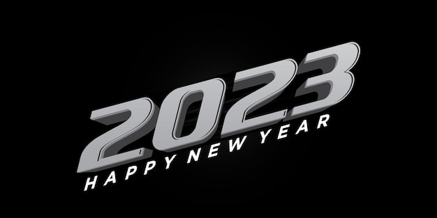 Happy new year 2023 text typography design vector template