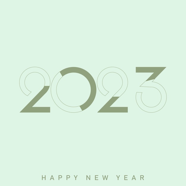 Happy New Year 2023 text typography design Vector