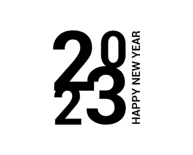 Happy New Year 2023 text typography design