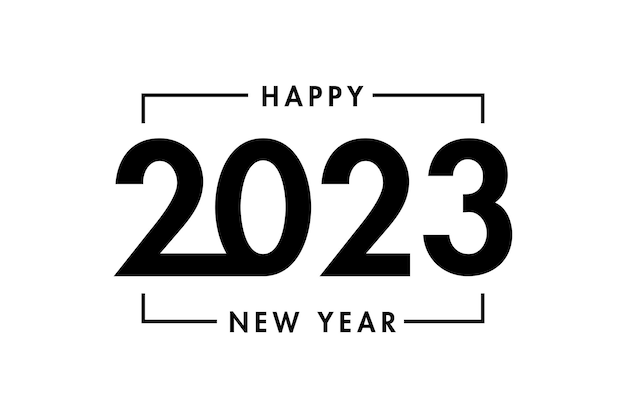 Happy New Year 2023 text typography design