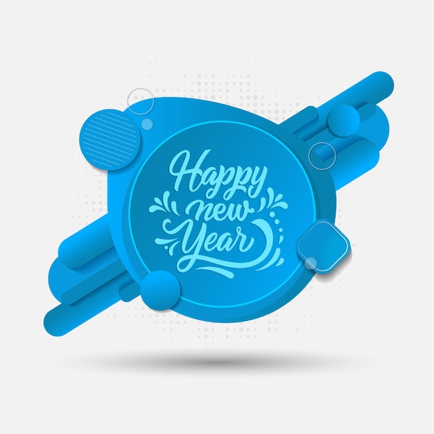 happy new year 2023 text typography template design