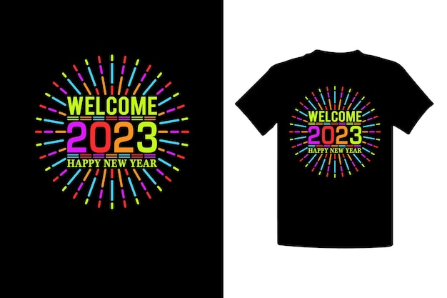 Happy New Year 2023 Typography T-Shirt Design