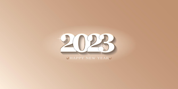 Happy new year 2023 vector golden background with white numbers illustration