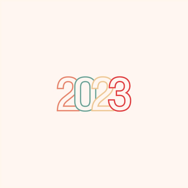 Happy new year of 2023. Vector holiday illustration with 2023 logotype design.