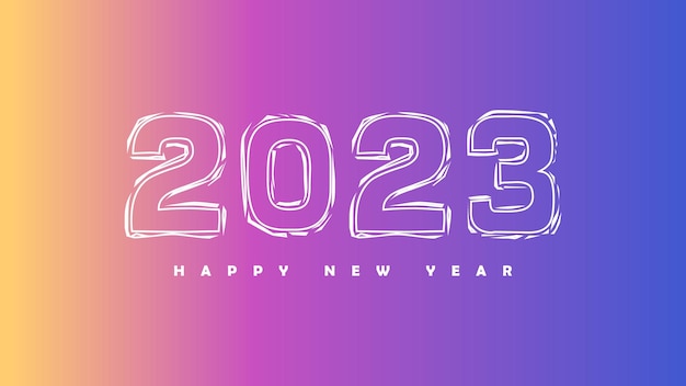 happy new year 2023 wallpaper with a gradient background