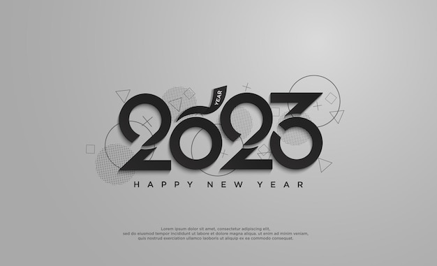 Happy new year 2023 with black number