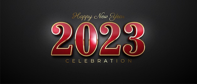 Happy new year 2023 with design in Luxury number