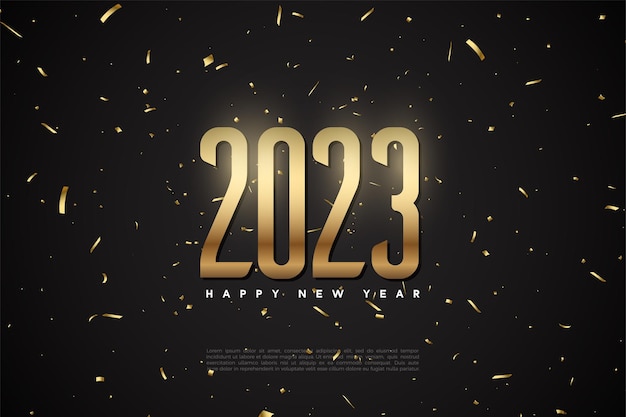 happy new year 2023 with elegant numbers.