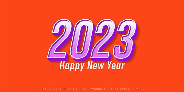 Happy new year 2023 with fresh effect on orange background