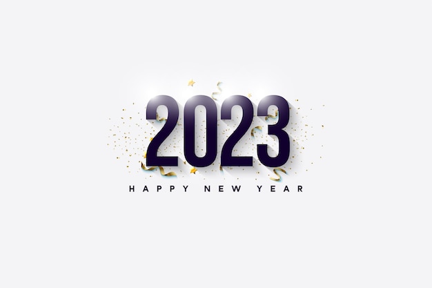 happy new year 2023 with a mix of two colors.