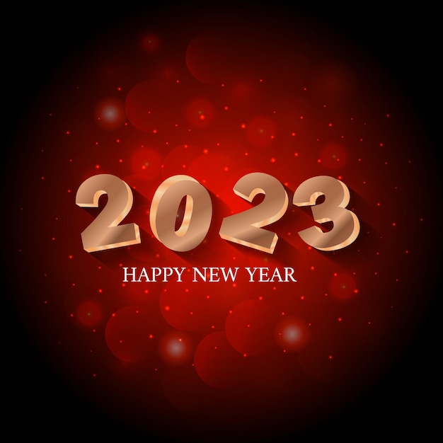 happy new year 2023 with red background design.