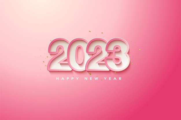 happy new year 2023 with romantic colors.