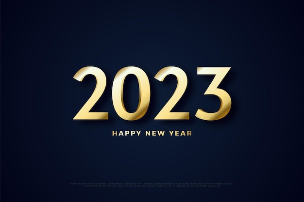 happy new year 2023 with shiny number color