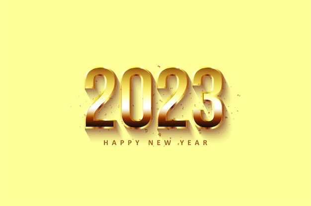 happy new year 2023 with shiny number coloring.