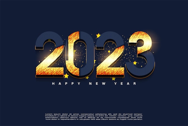 happy new year 2023 with very shiny bright color combination.