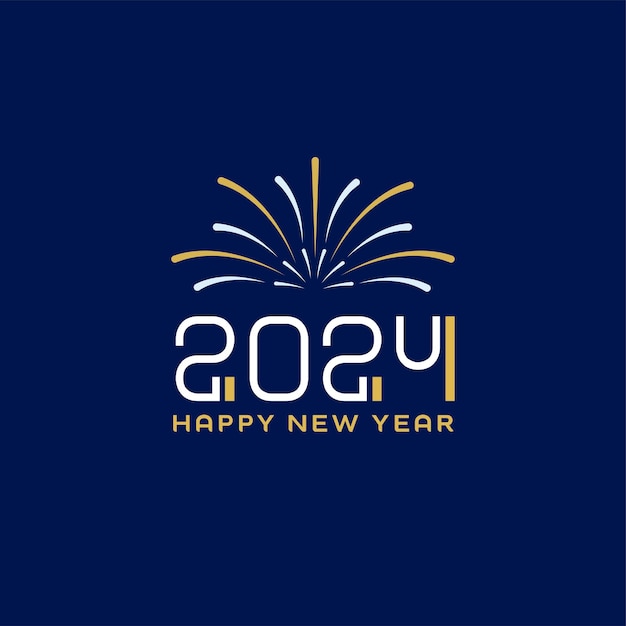 Happy new year 2024 banner design logo design idea with creative modern style vector art 2024