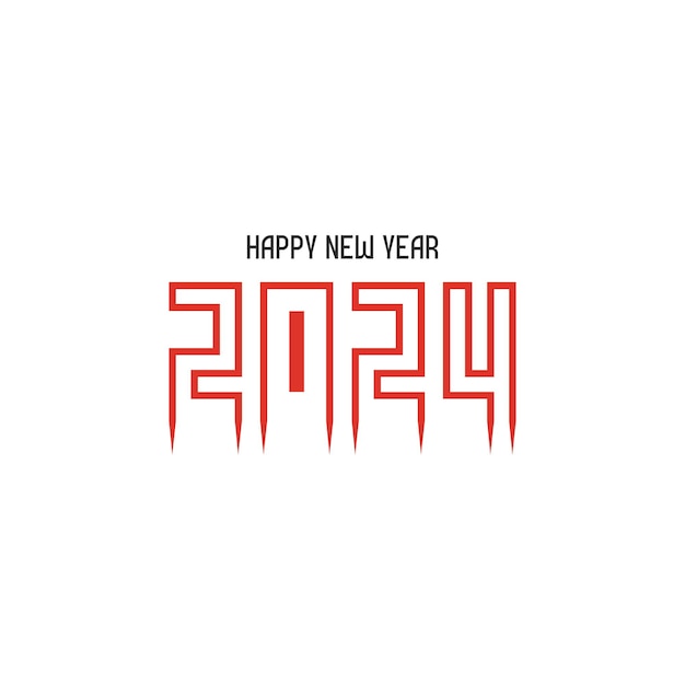 Happy new year 2024 banner design logo design idea with creative modern style vector art 2024