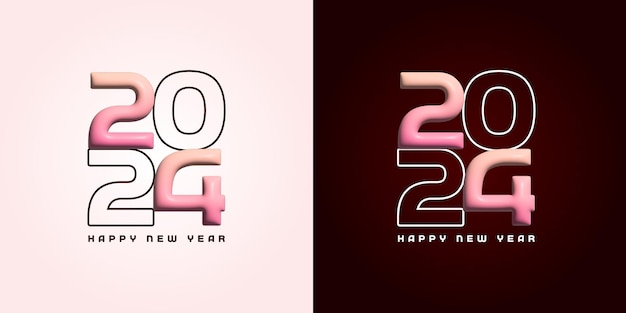 Happy New Year 2024 celebration greeting poster template