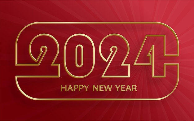 Happy New Year 2024 festive pattern on color background for invitation card