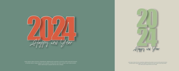 Happy New Year 2024 festive realistic decoration Celebrate 2024 party With thick and modern fonts