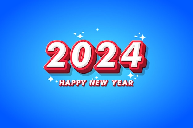 Happy New Year 2024 festive realistic decoration Celebrate 2024 party