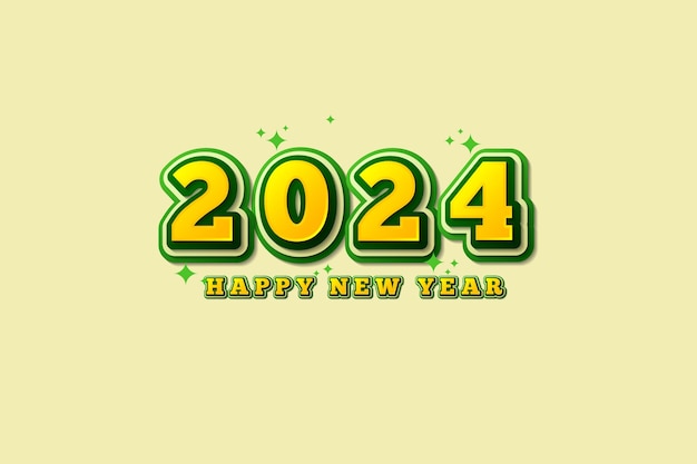 Happy New Year 2024 festive realistic decoration Celebrate 2024 party