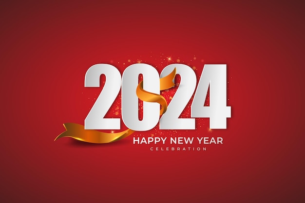 Happy New Year 2024 festive realistic decoration Celebrate 2024 party