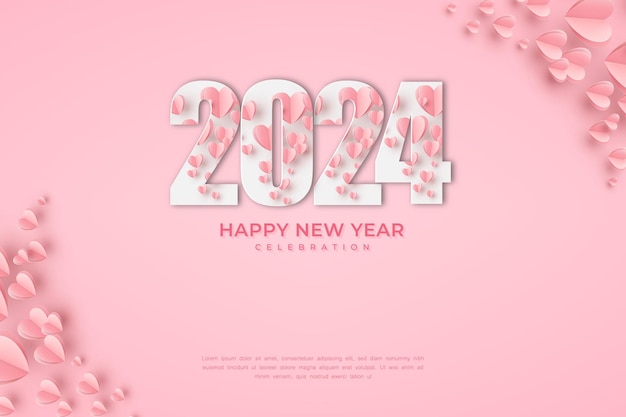 Happy New Year 2024 festive realistic decoration Celebrate 2024 party