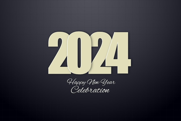 Happy New Year 2024 festive realistic decoration Celebrate 2024 party